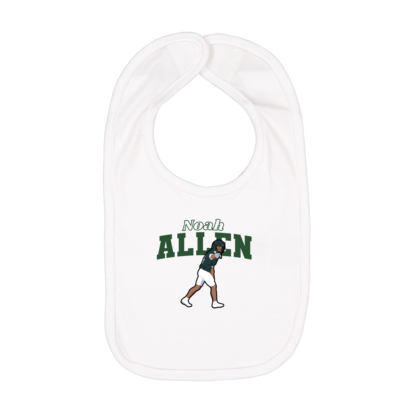 Infant Bib — Name Arch in White