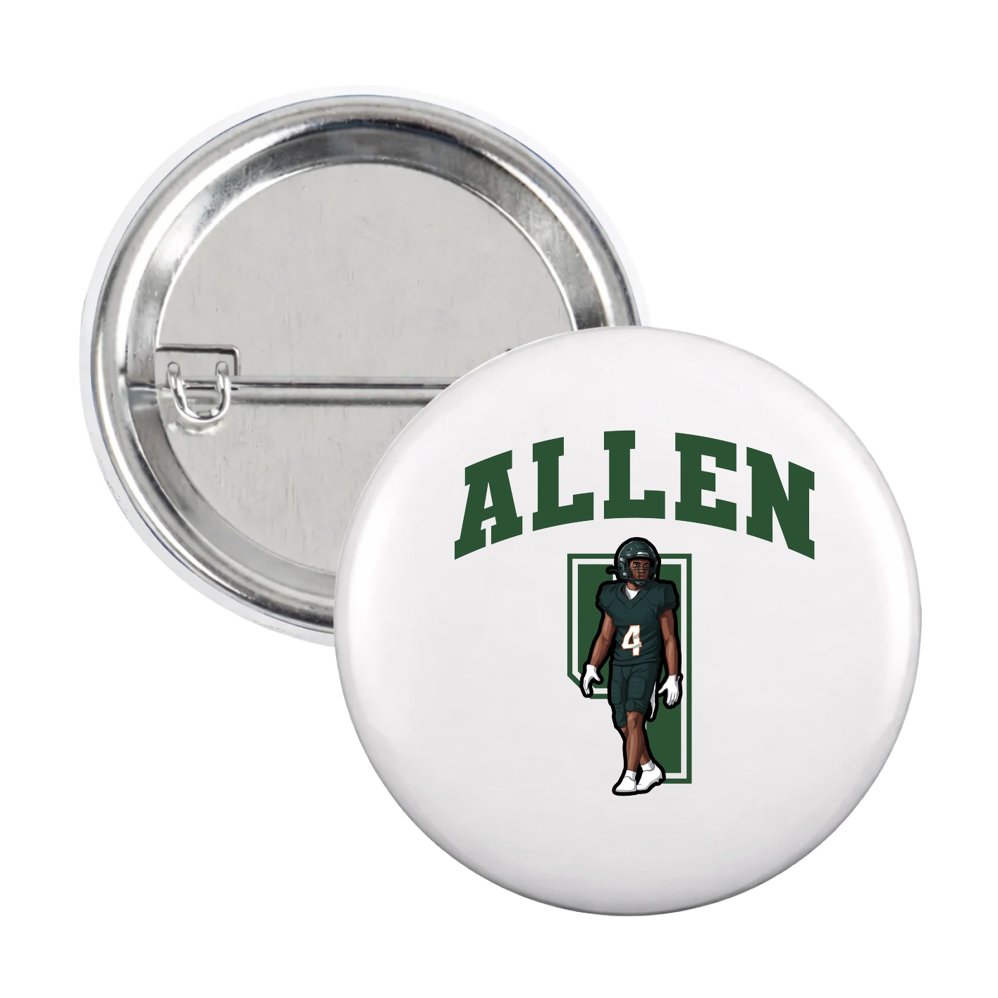 Game Day Button — Number in White
