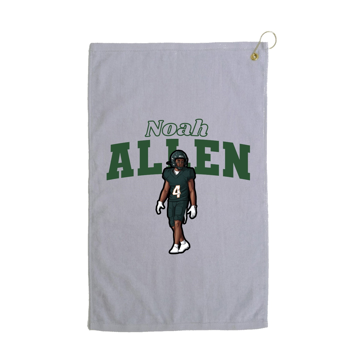 Golf Towel — Name Arch in Grey