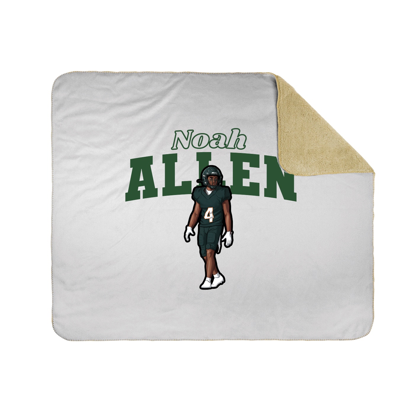 Throw Blanket — Name Arch in White