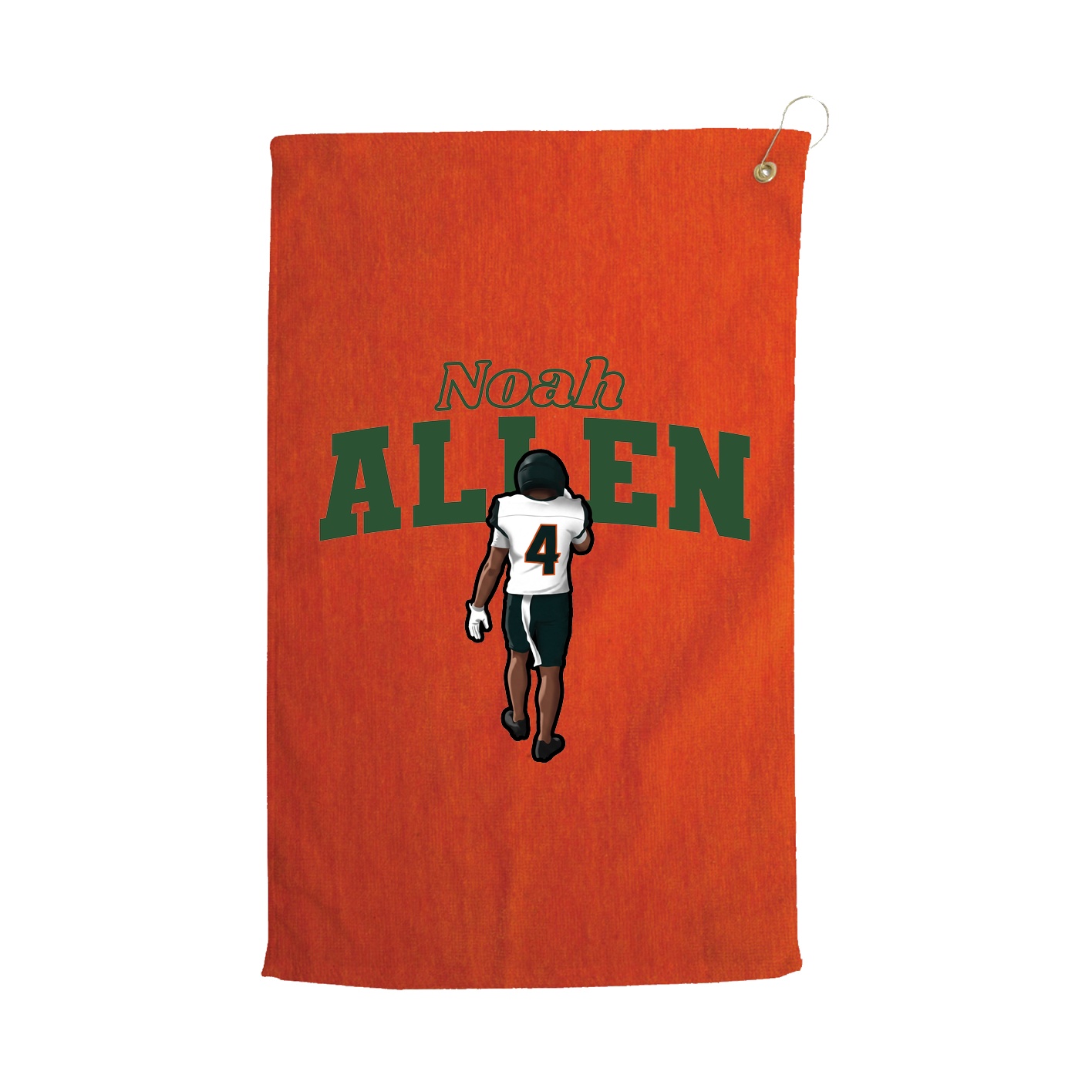 Golf Towel — Name Arch in Orange