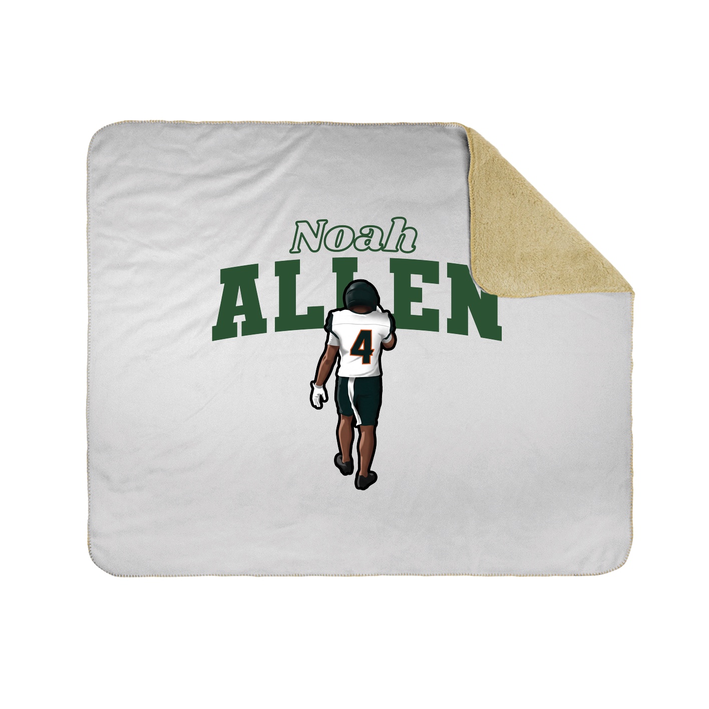 Throw Blanket — Name Arch in White