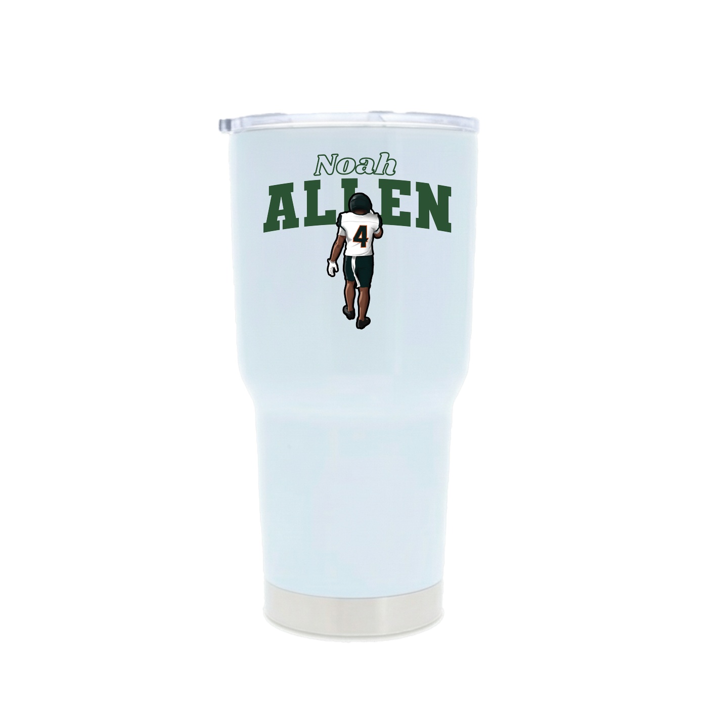 30oz Stainless Steel Tumbler — Name Arch in White