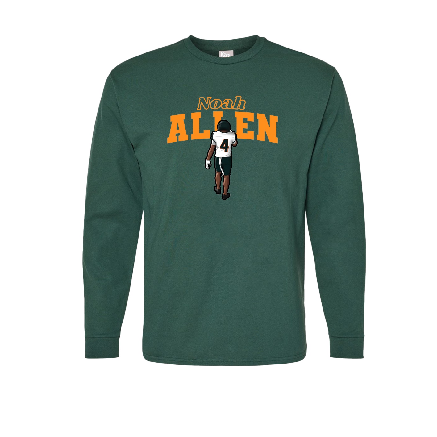 Long Sleeve Tee — Name Arch in Green