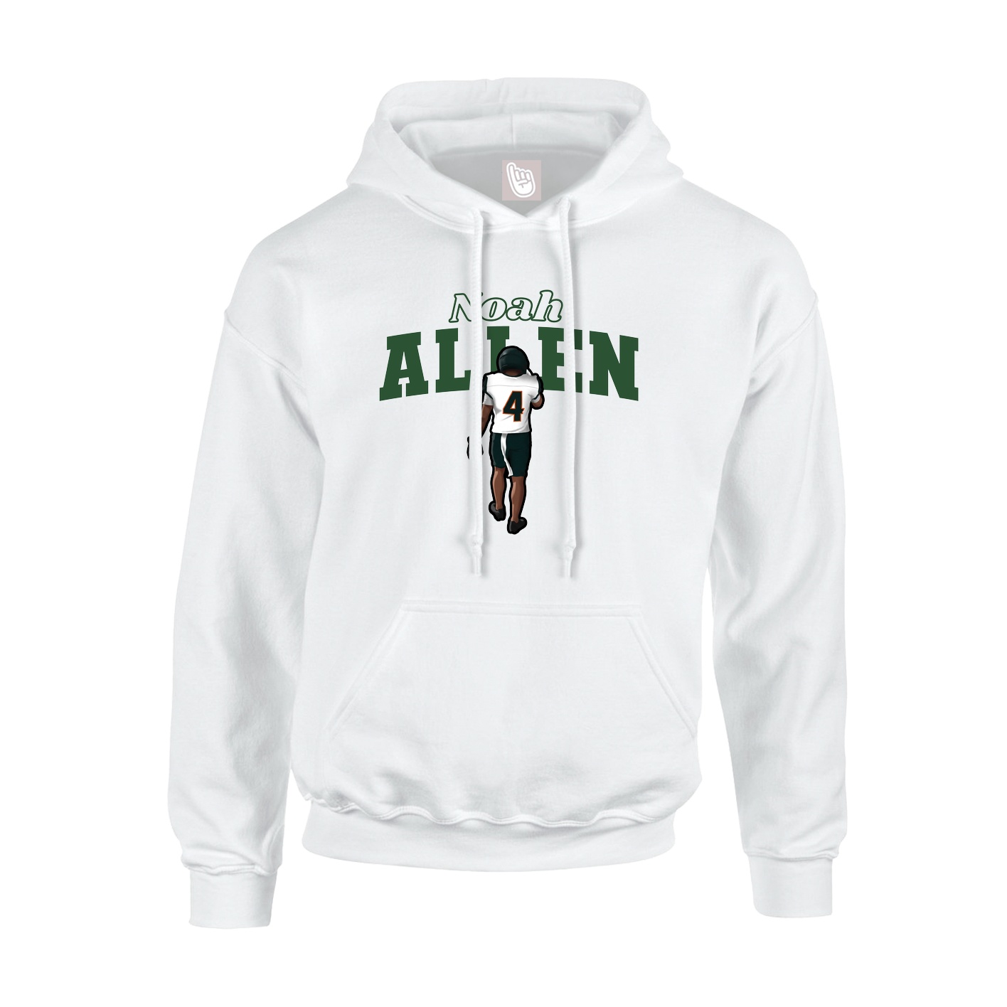 Hoodie — Name Arch in White