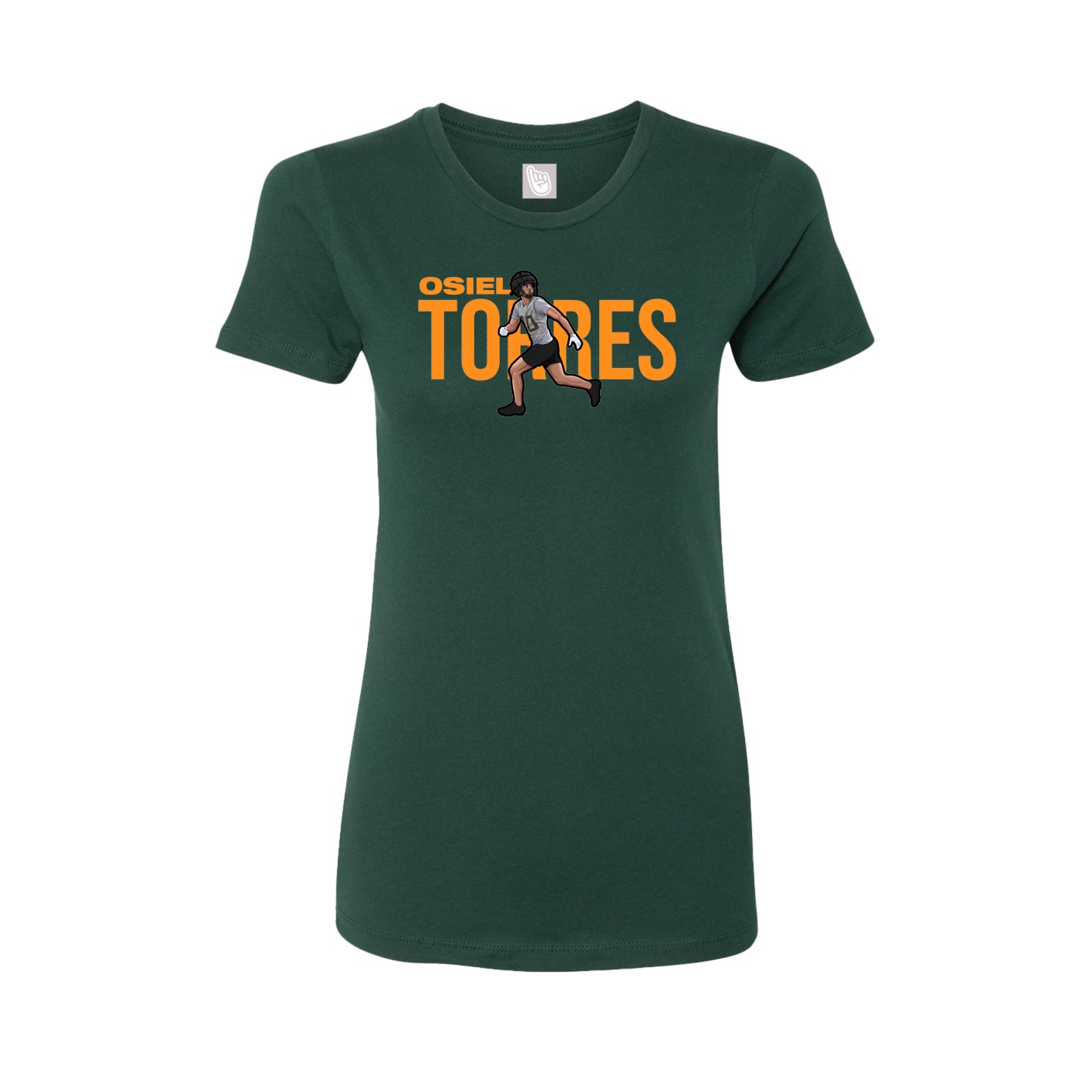 Fitted Women's Tee — Player Name in Green