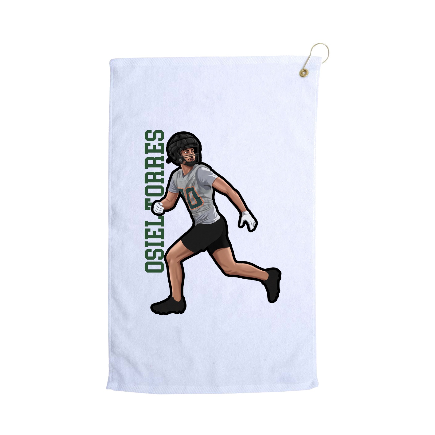 Golf Towel — Name Vertical in White