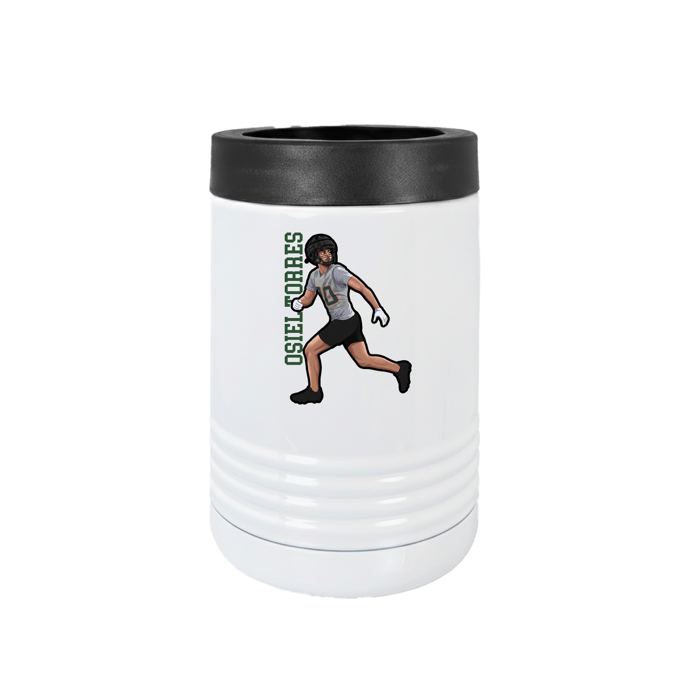 Beverage Holder — Name Vertical in White