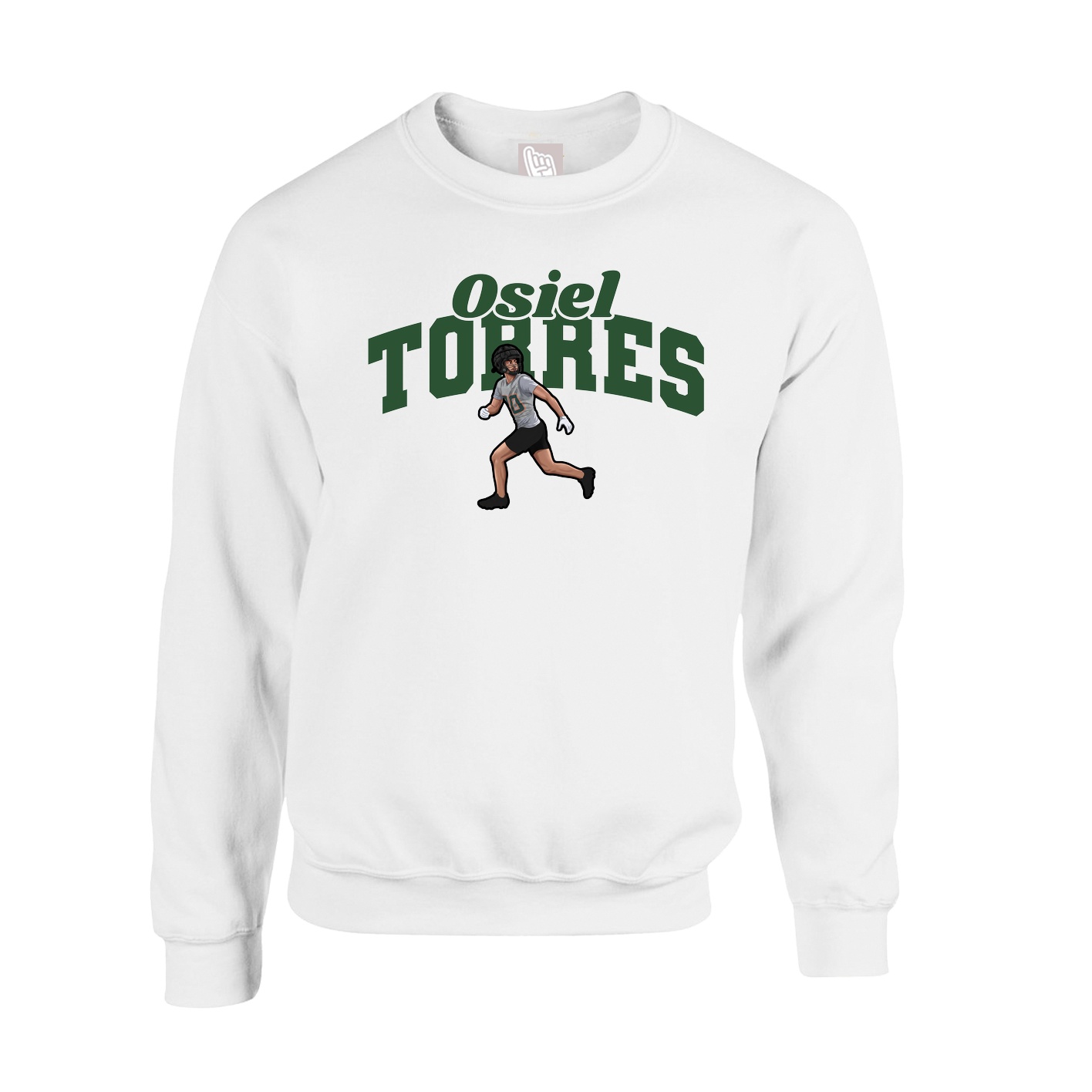Fleece Crew — Signature Arch in White