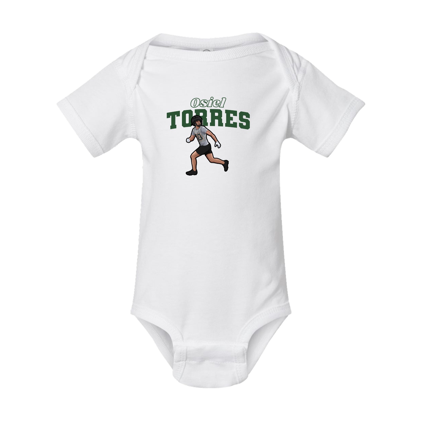 Baby Onesie — Name Arch in White