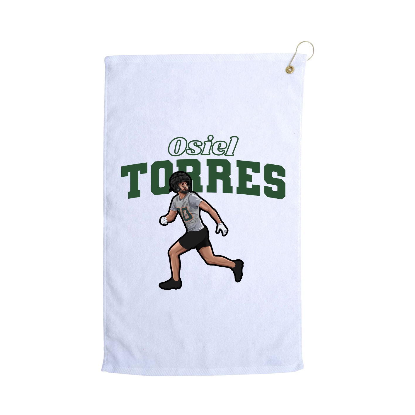 Golf Towel — Name Arch in White