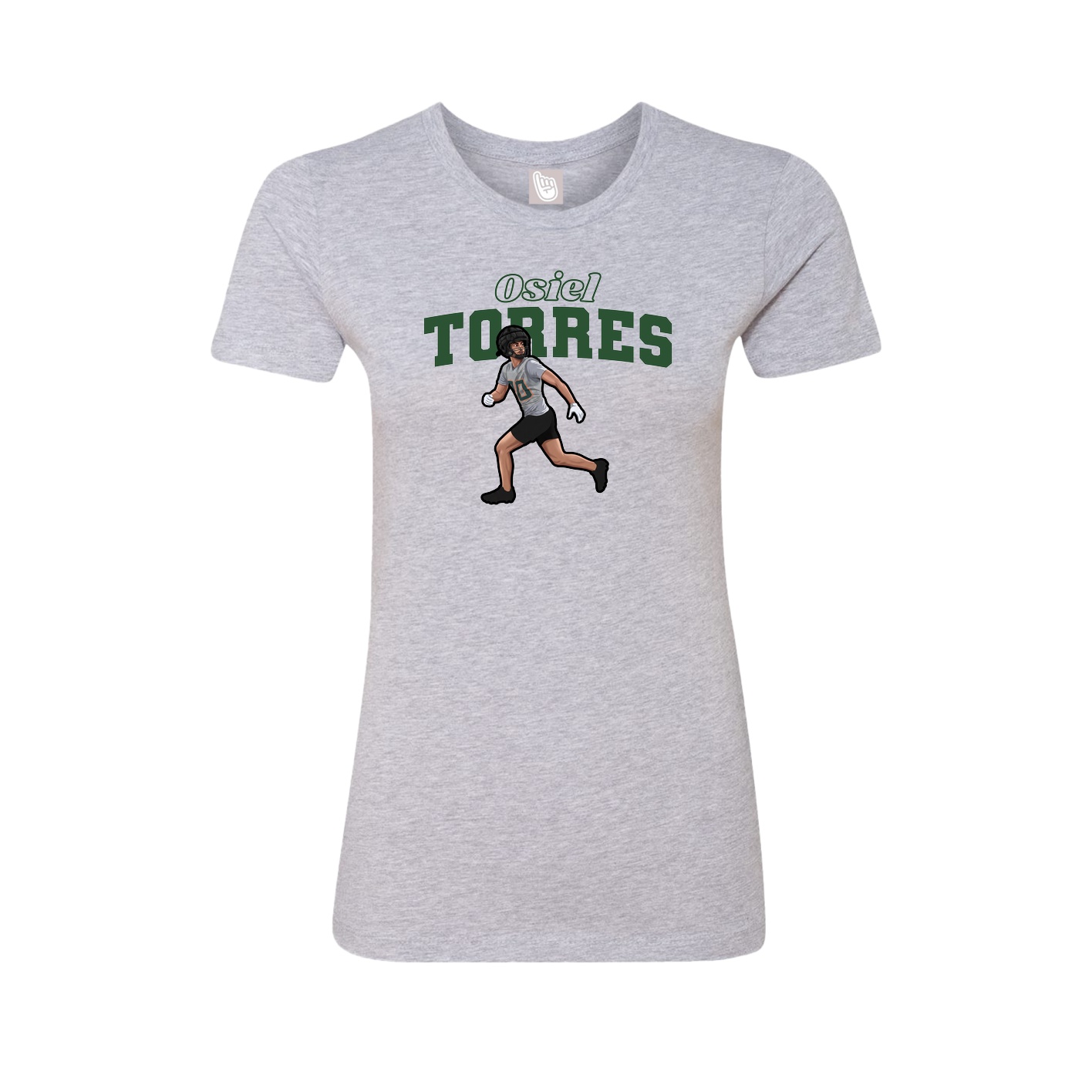 Fitted Women's Tee — Name Arch in Grey