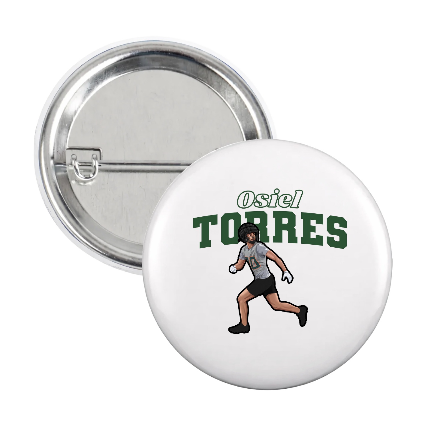 Game Day Button — Name Arch in White