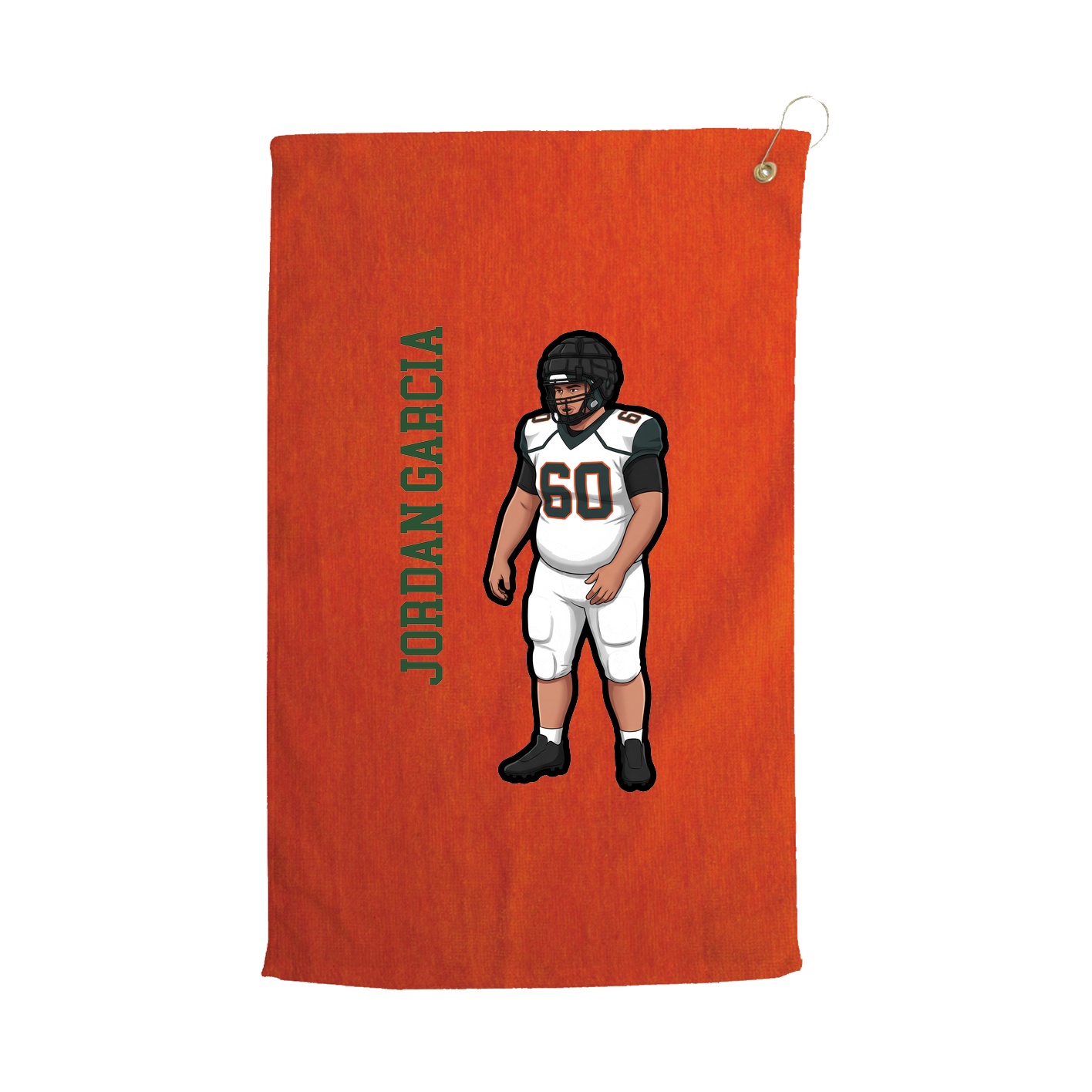 Golf Towel — Name Vertical in Orange