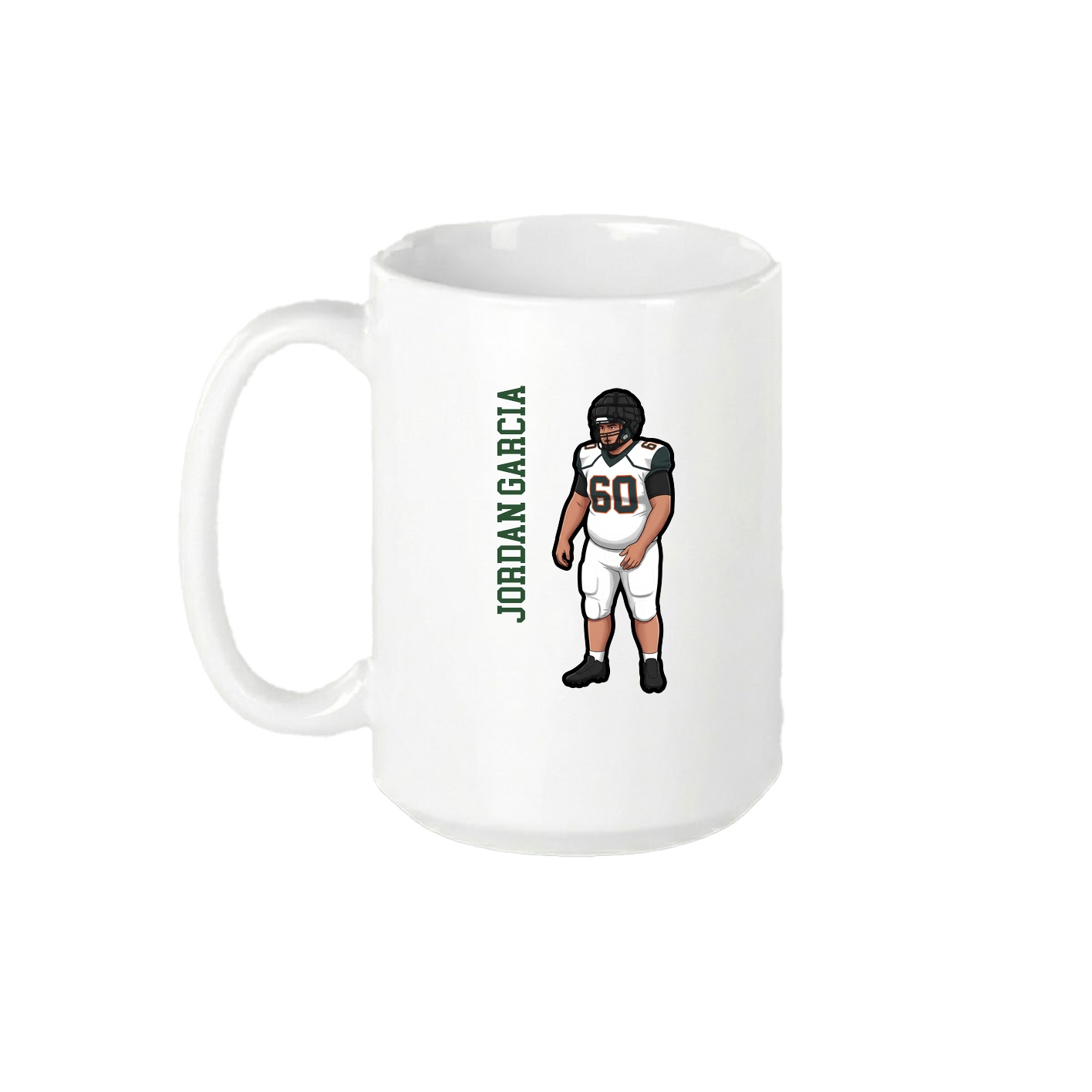 15oz Coffee Mug — Name Vertical in White
