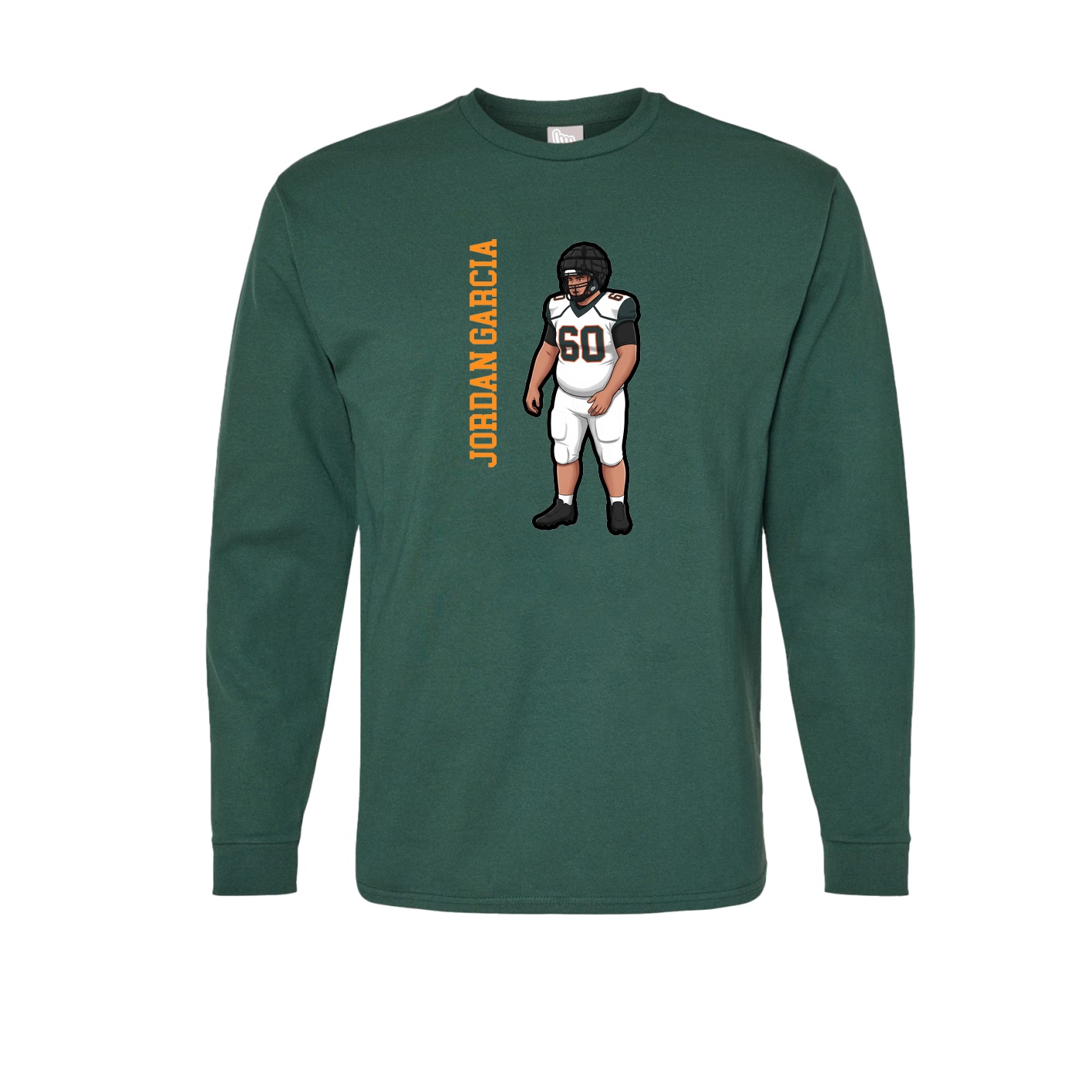 Long Sleeve Tee — Name Vertical in Green