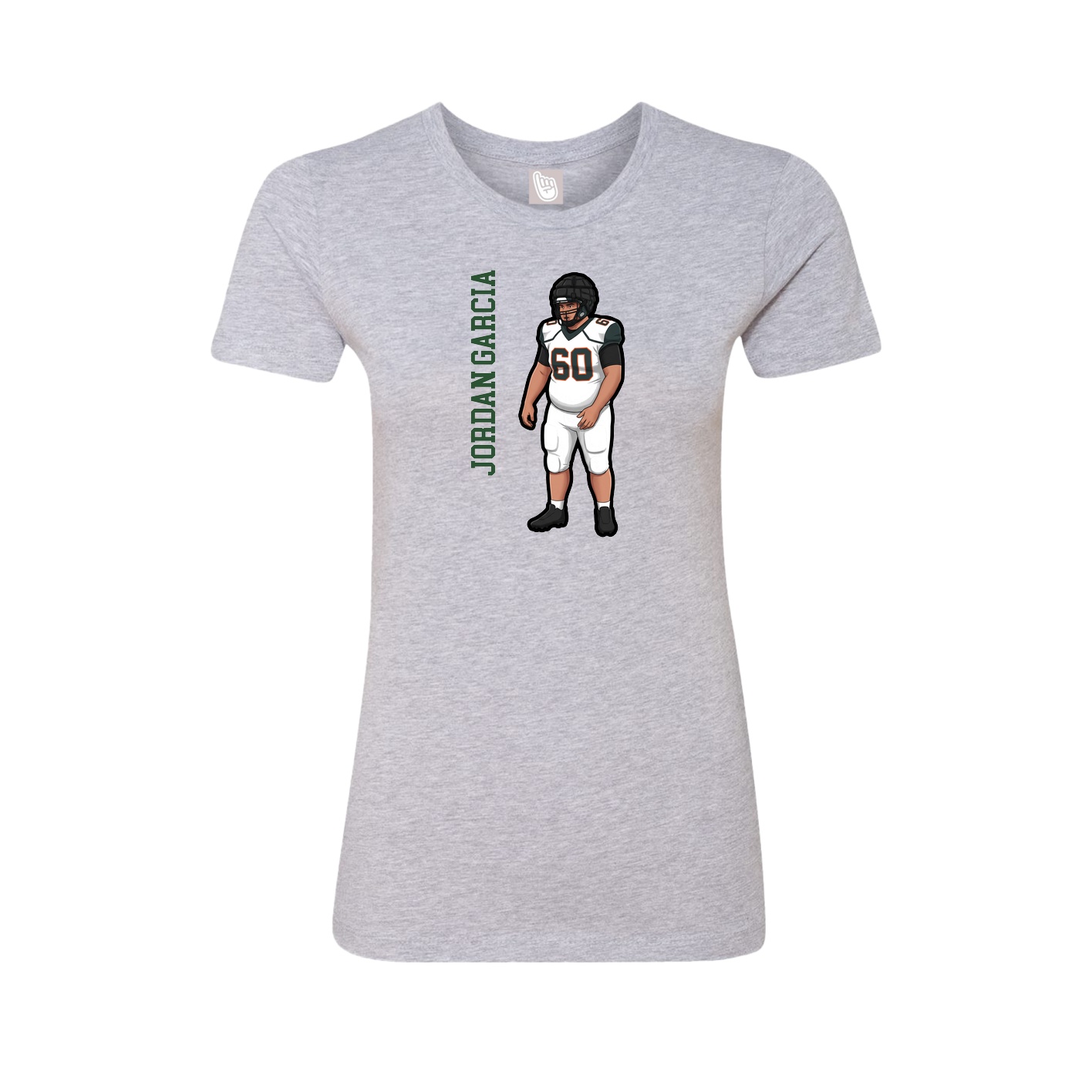 Fitted Women's Tee — Name Vertical in Grey