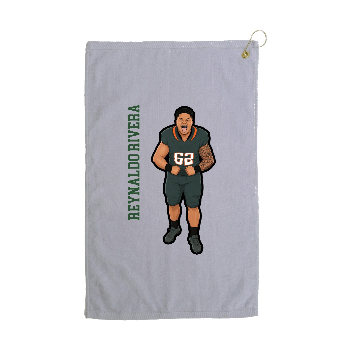 Golf Towel — Name Vertical in Grey