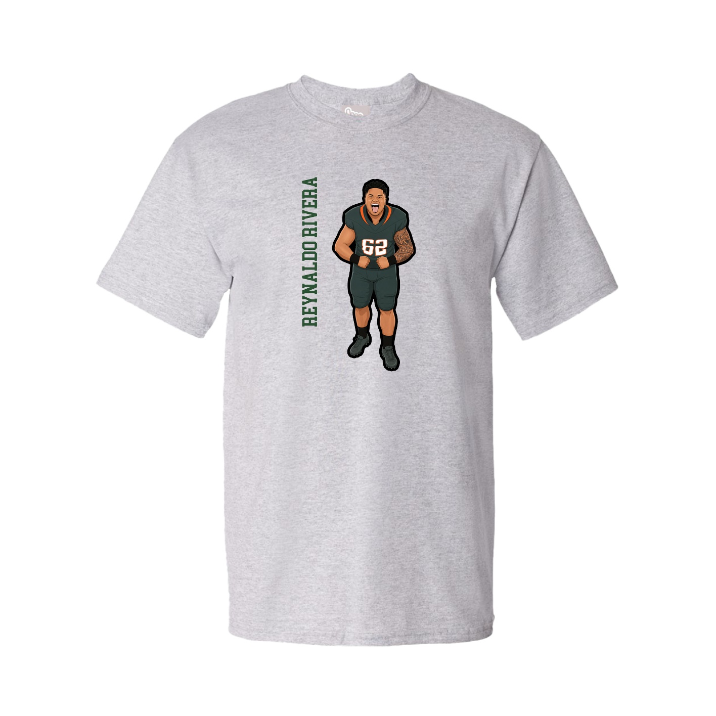 Tee — Name Vertical in Grey