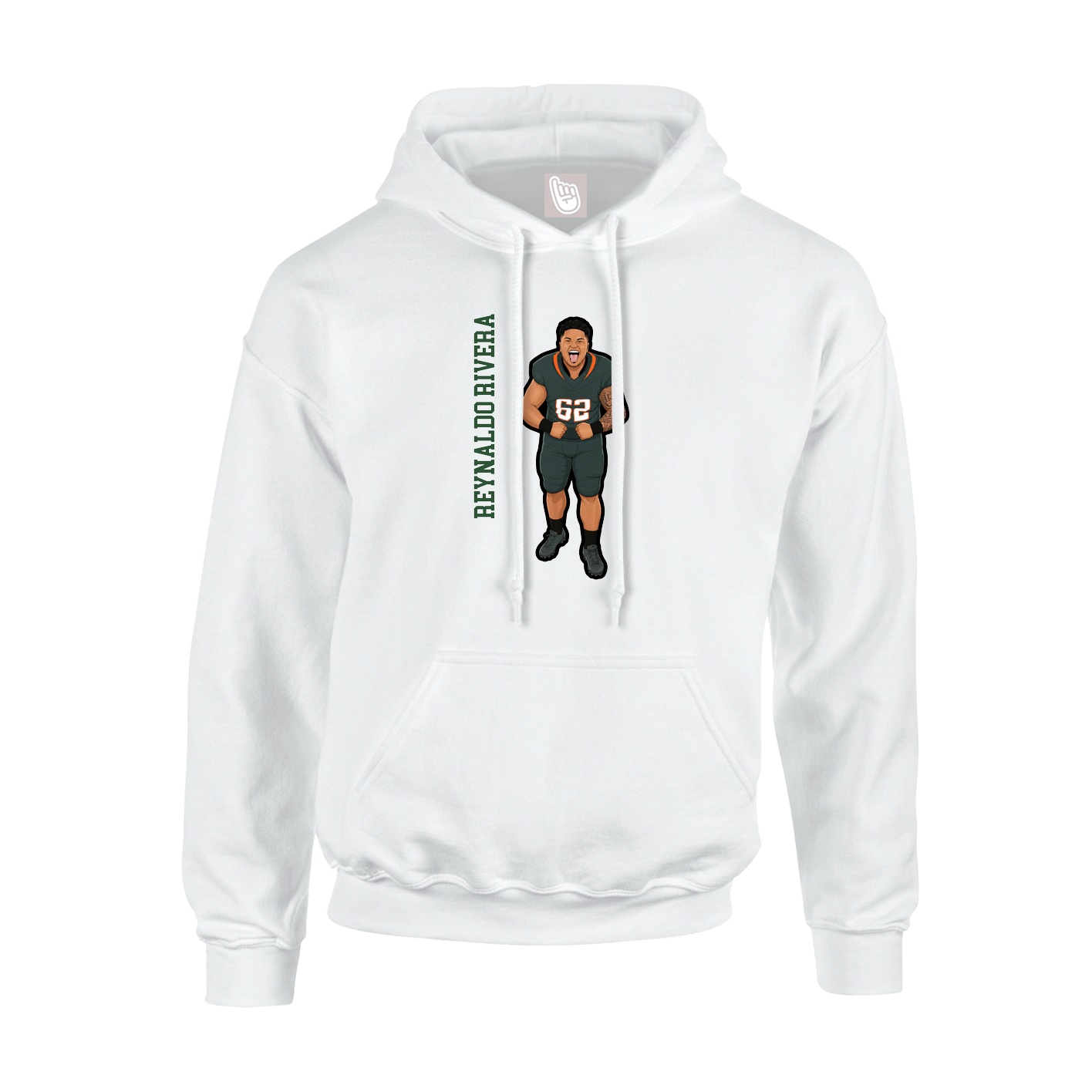 Hoodie — Name Vertical in White