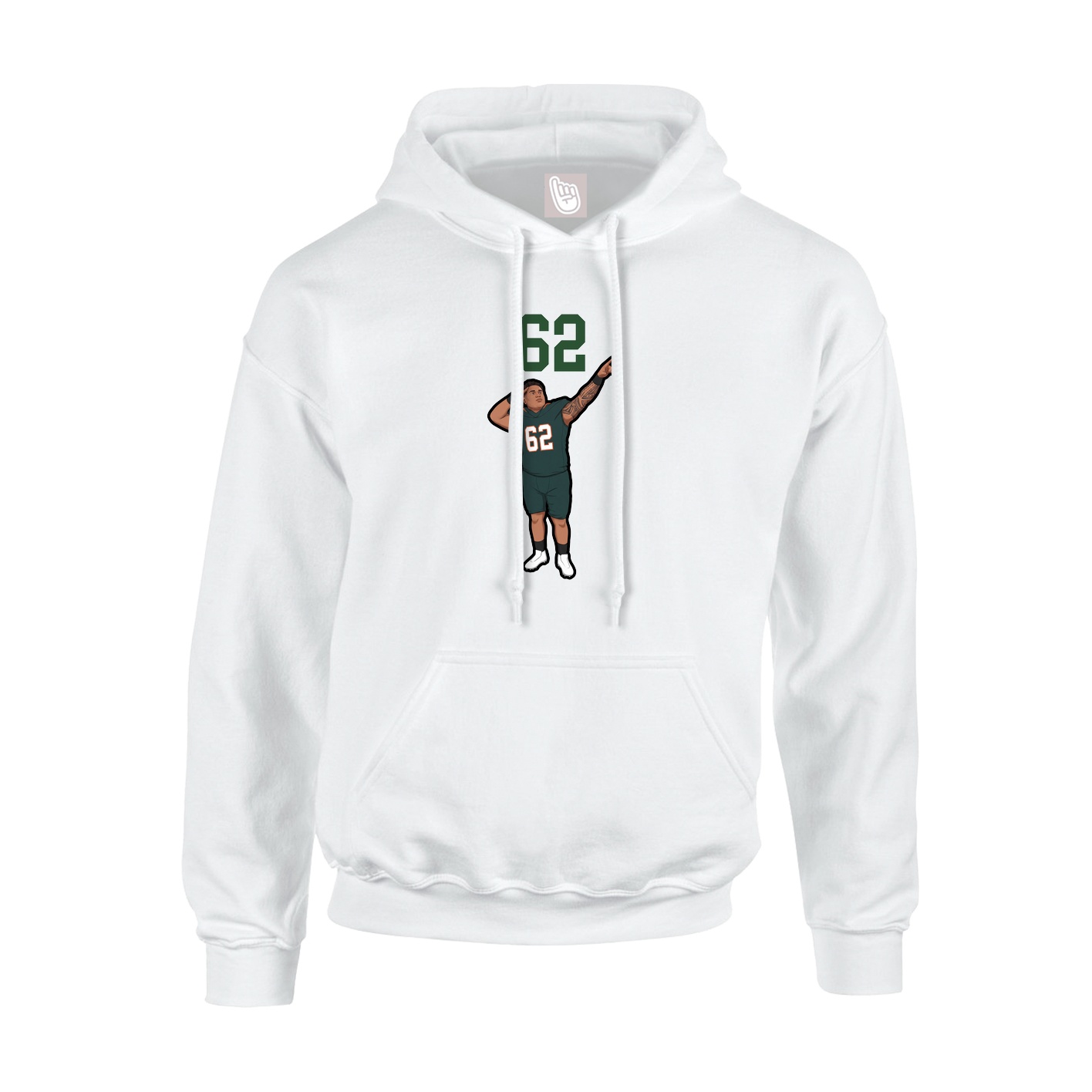Youth Hoodie — Number Top in White