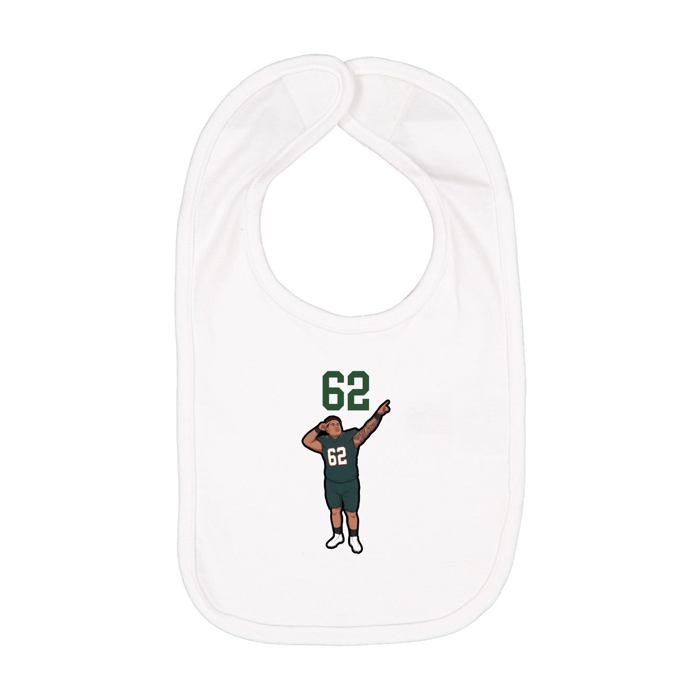 Infant Bib — Number Top in White