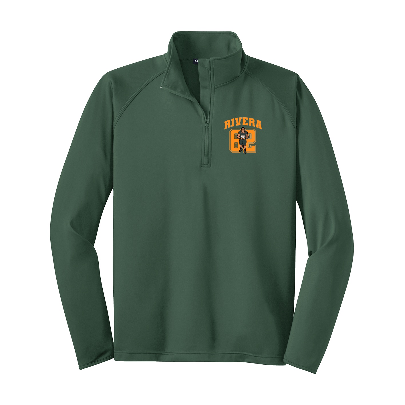 Q-Zip Pullover — Number in Green