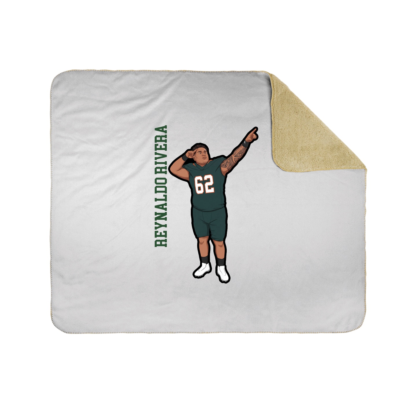 Throw Blanket — Name Vertical in White
