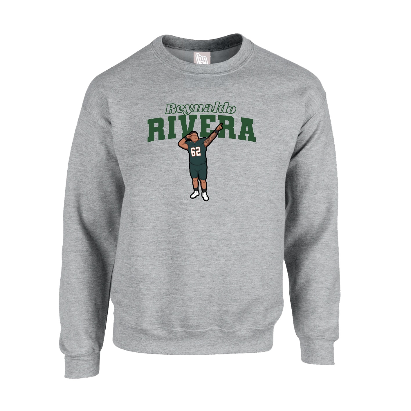 Fleece Crew — Name Arch in Grey