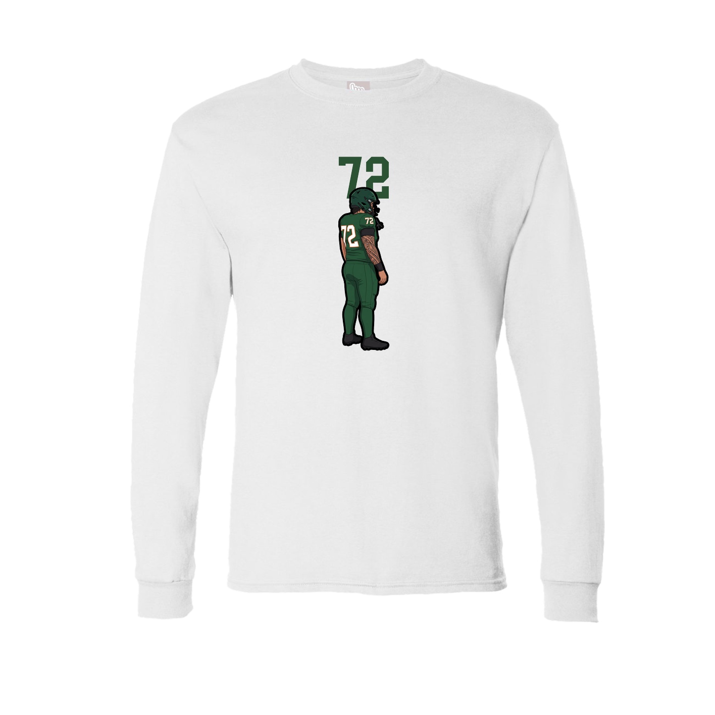 Long Sleeve Tee — Number Top in White