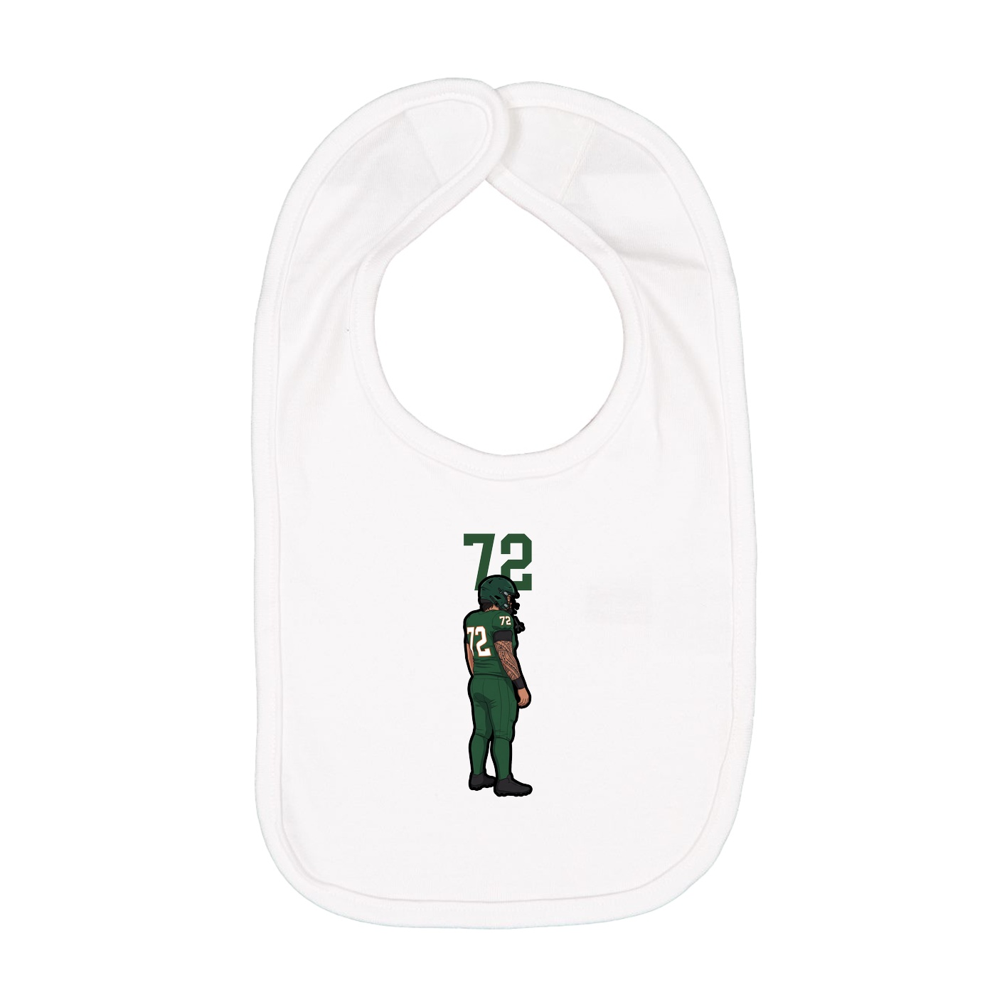 Infant Bib — Number Top in White