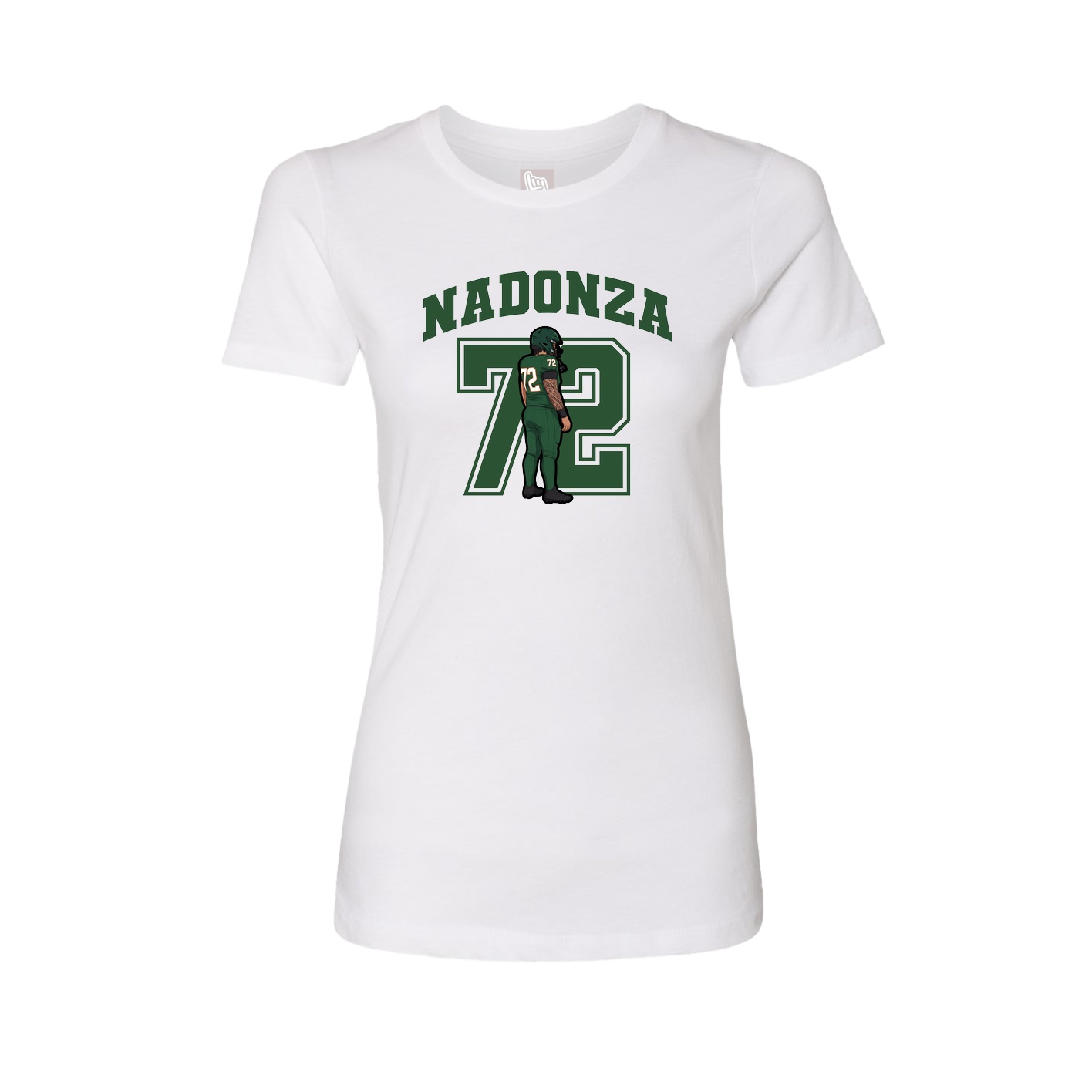 Fitted Women's Tee — Number in White