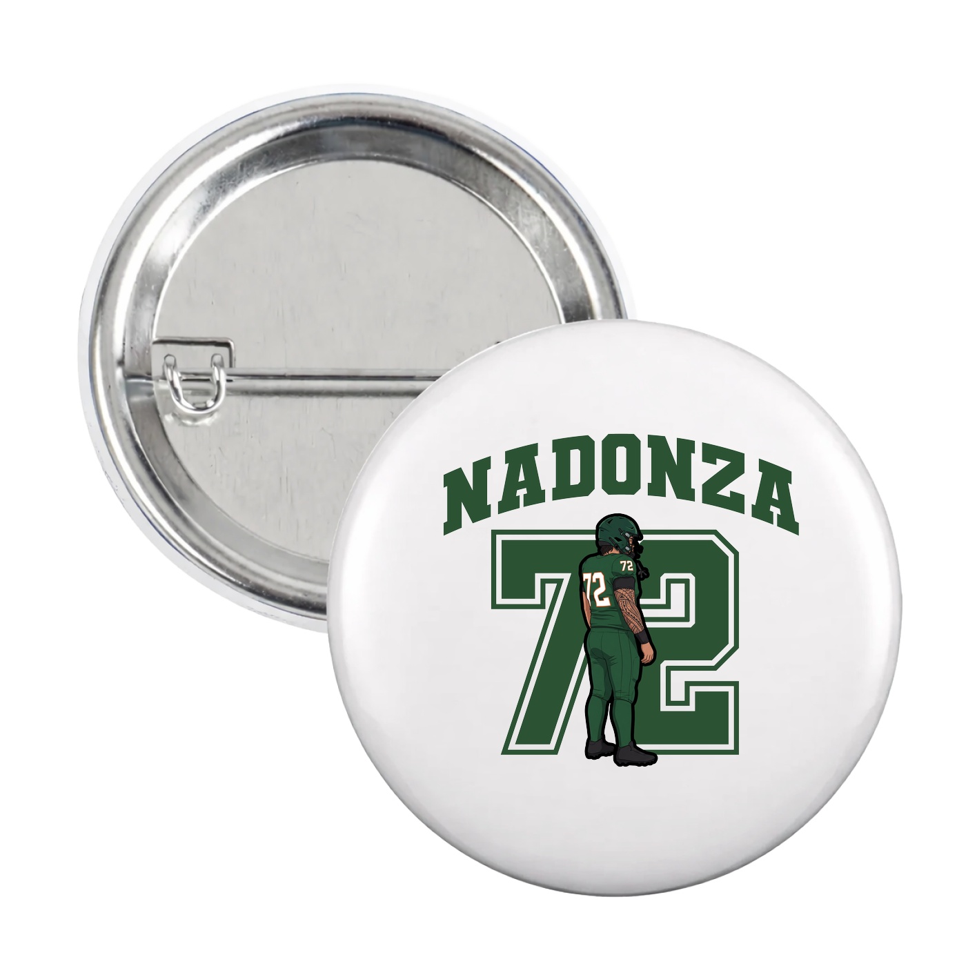 Game Day Button — Number in White