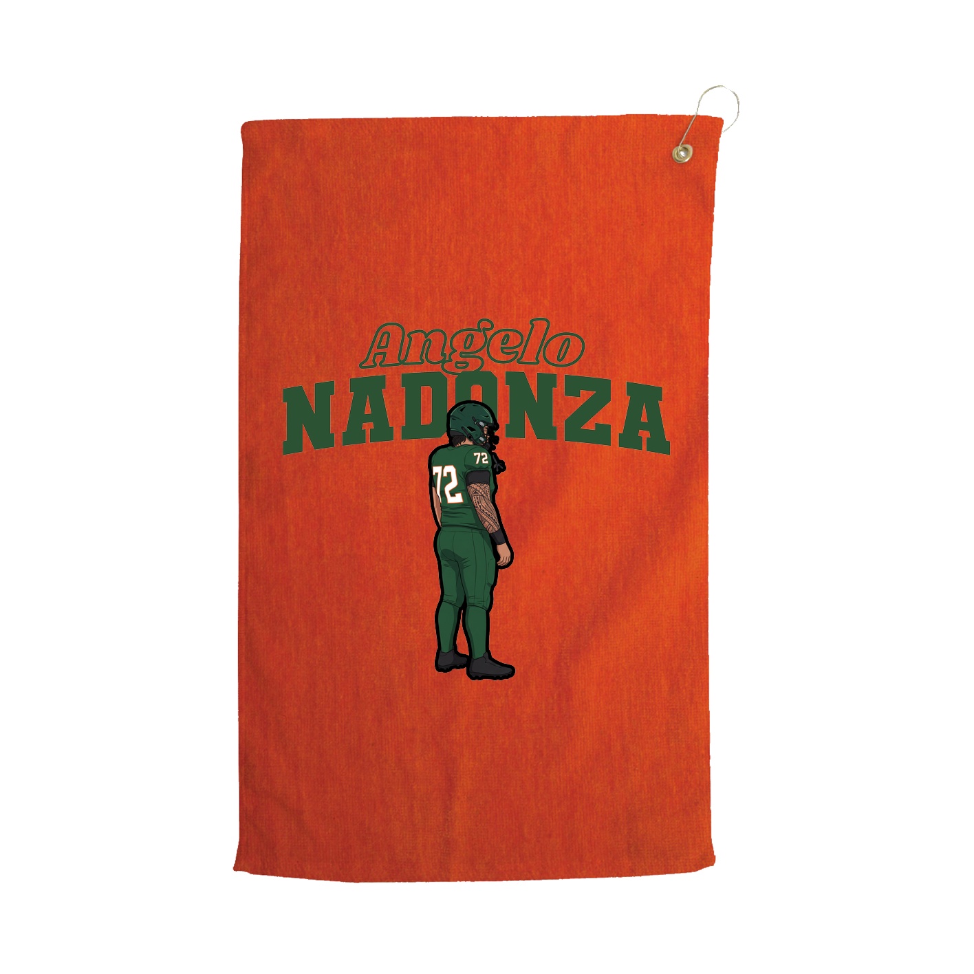 Golf Towel — Name Arch in Orange