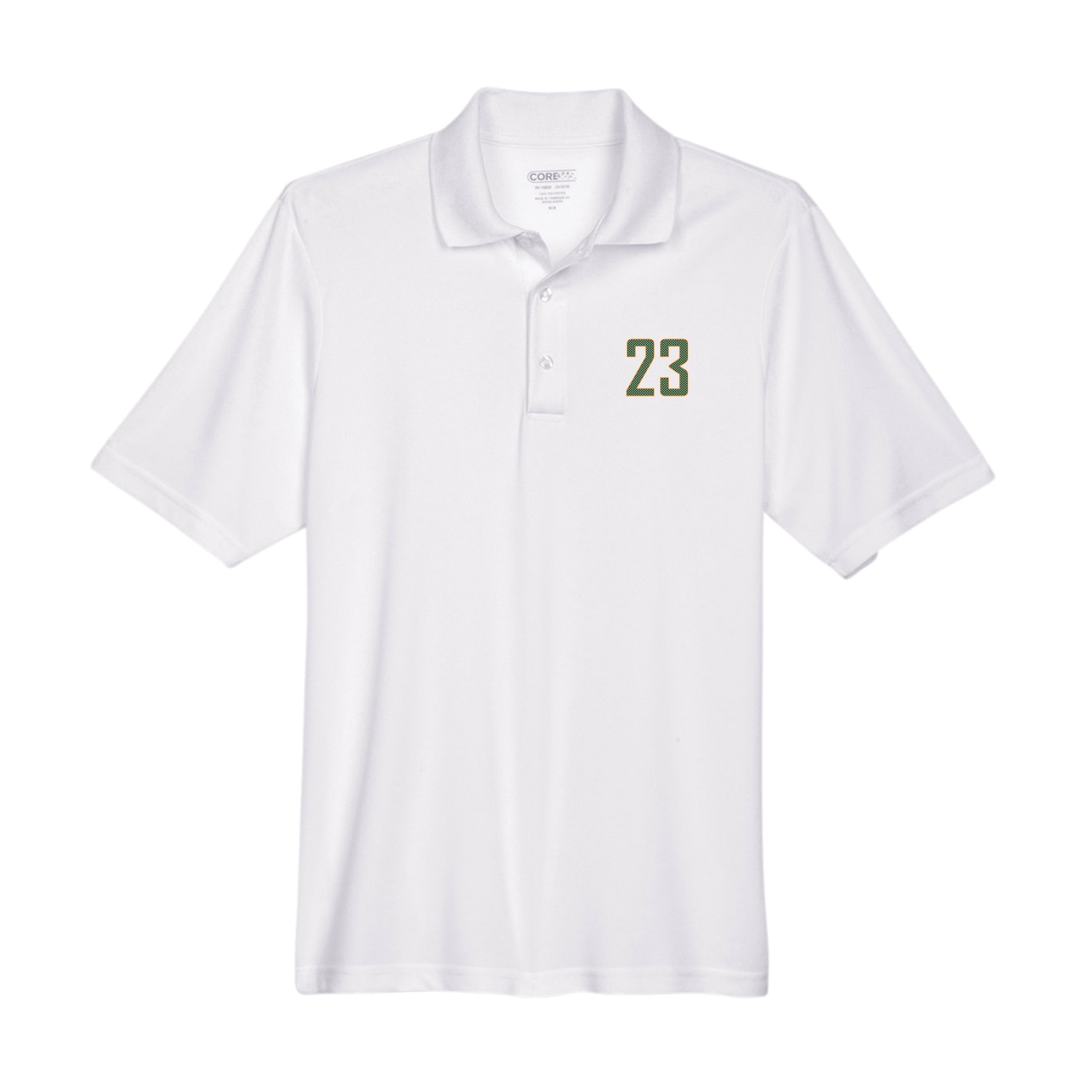 Performance Polo — Front Shirsy in White