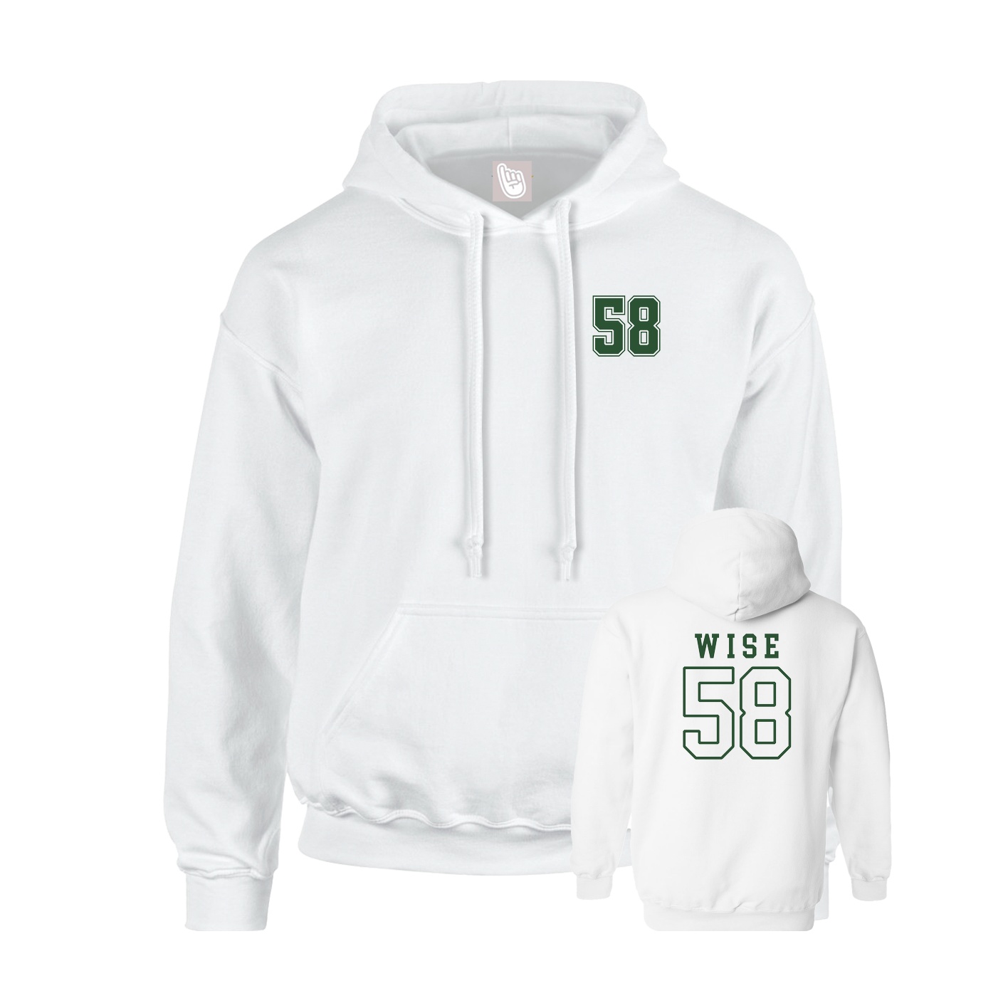 Hoodie — Chest Back in White