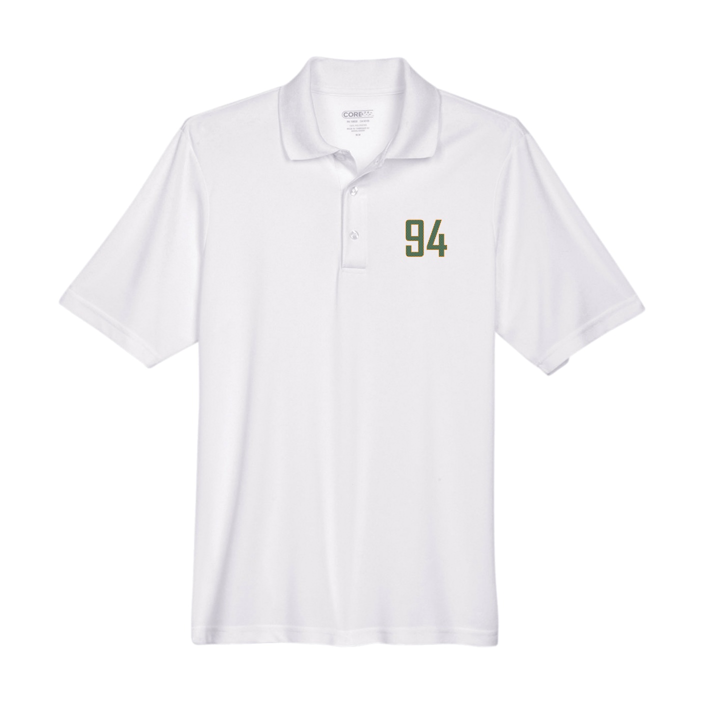 Performance Polo — Front Shirsy in White