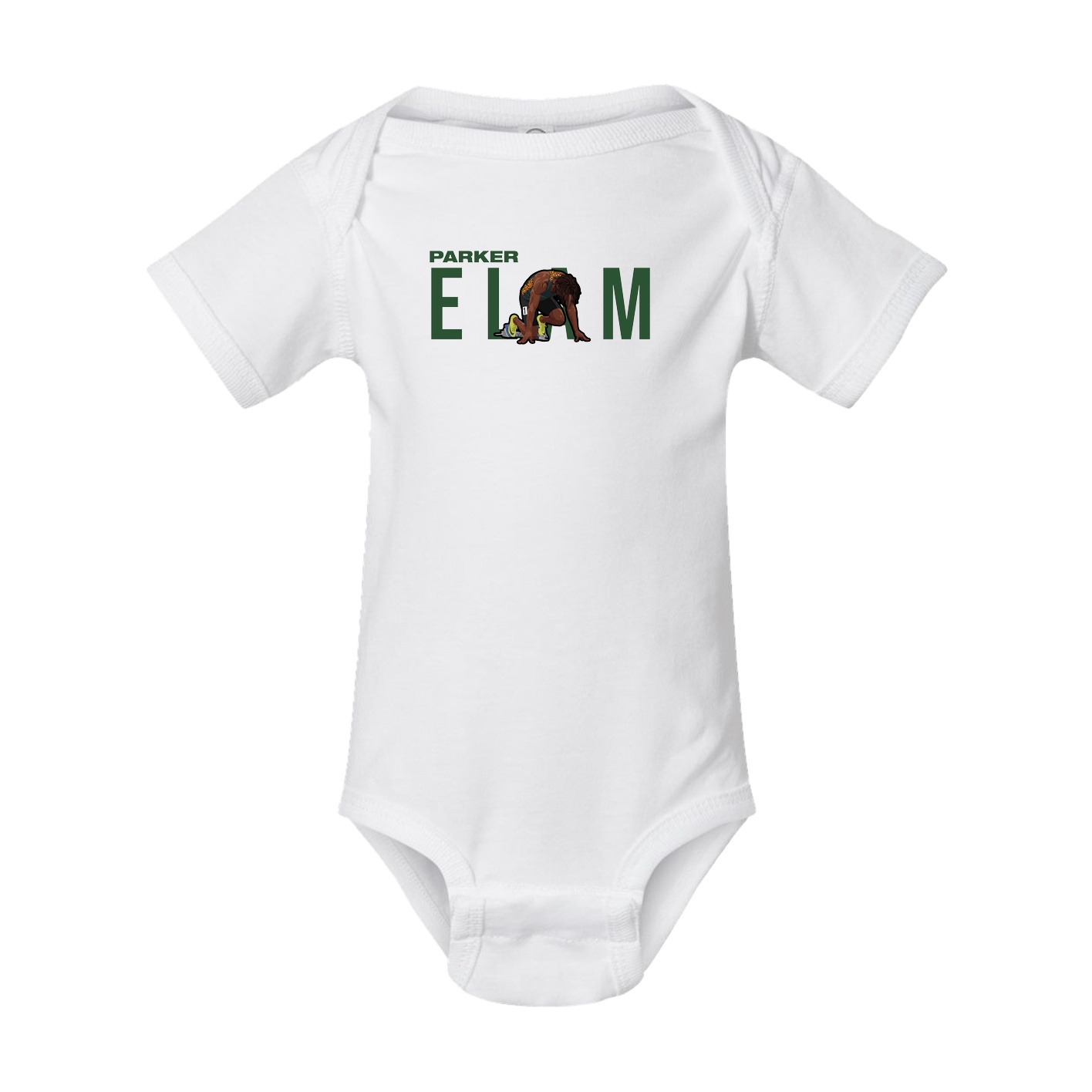 Baby Onesie — Player Name in White