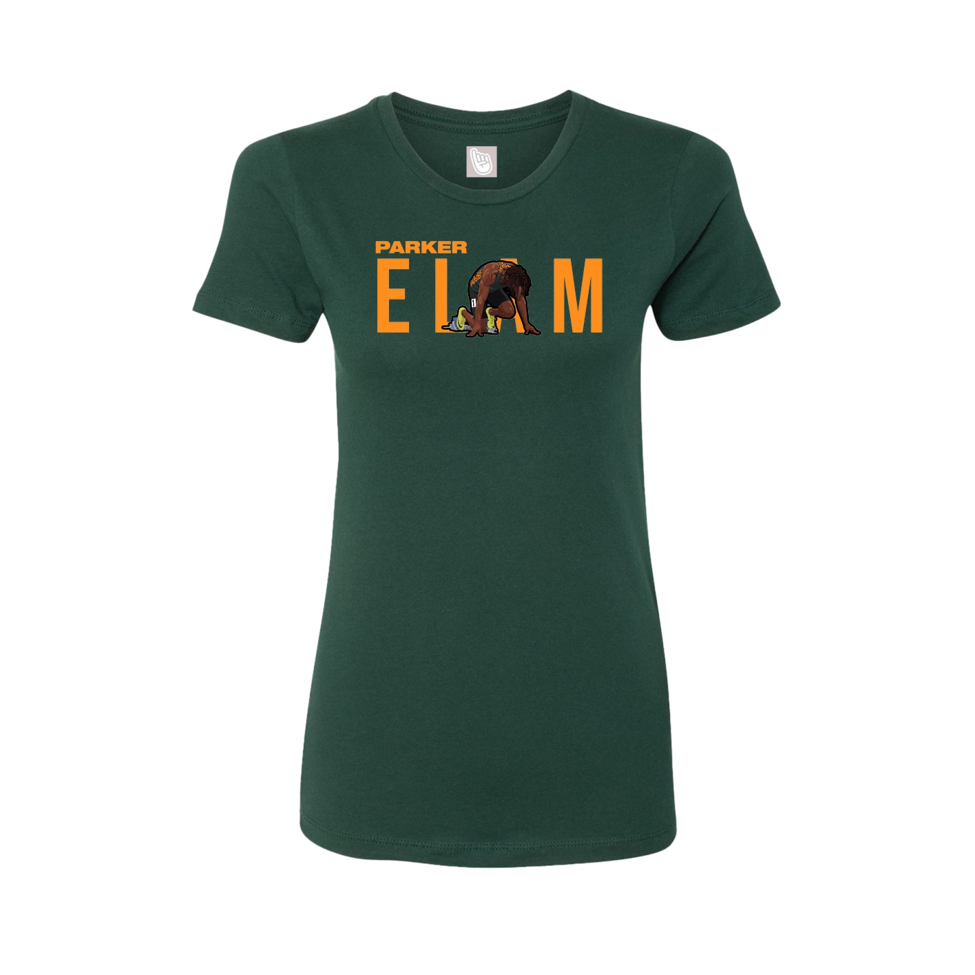Fitted Women's Tee — Player Name in Green