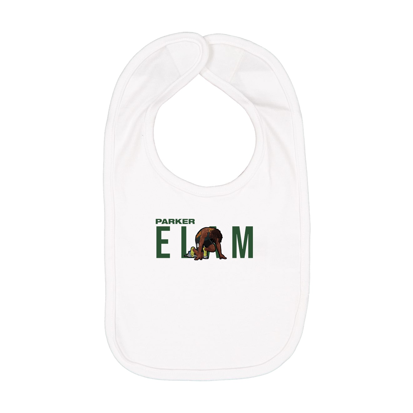 Infant Bib — Player Name in White