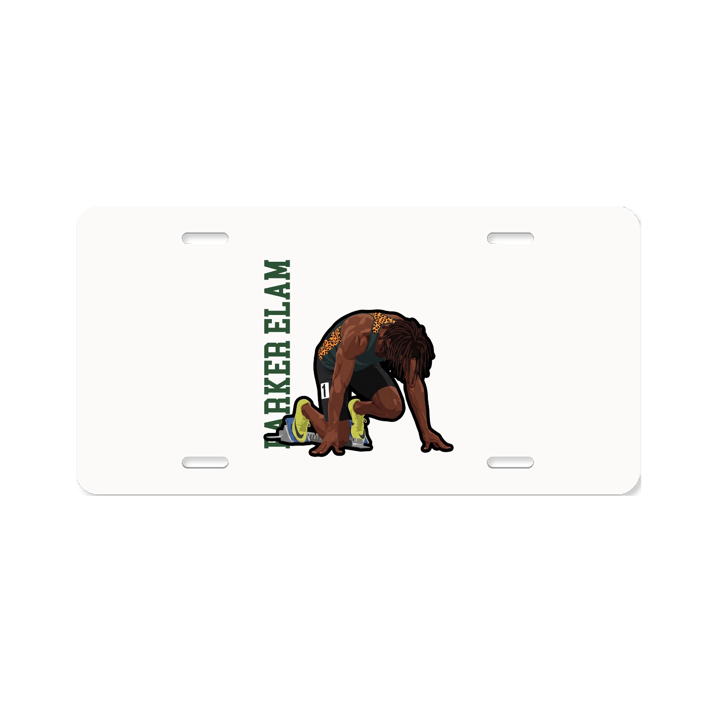 License Plate — Name Vertical in Classic