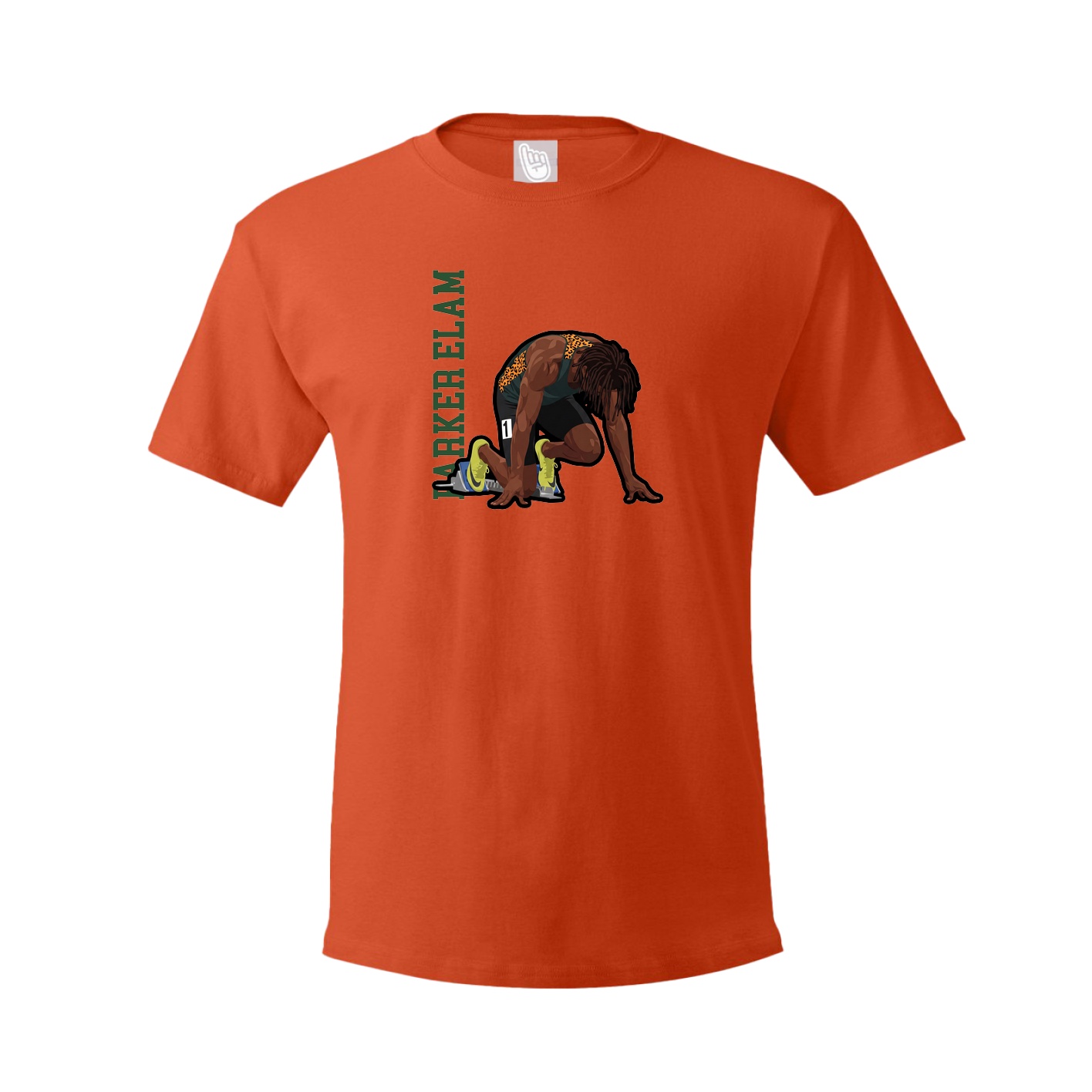 Youth Tee — Name Vertical in Orange