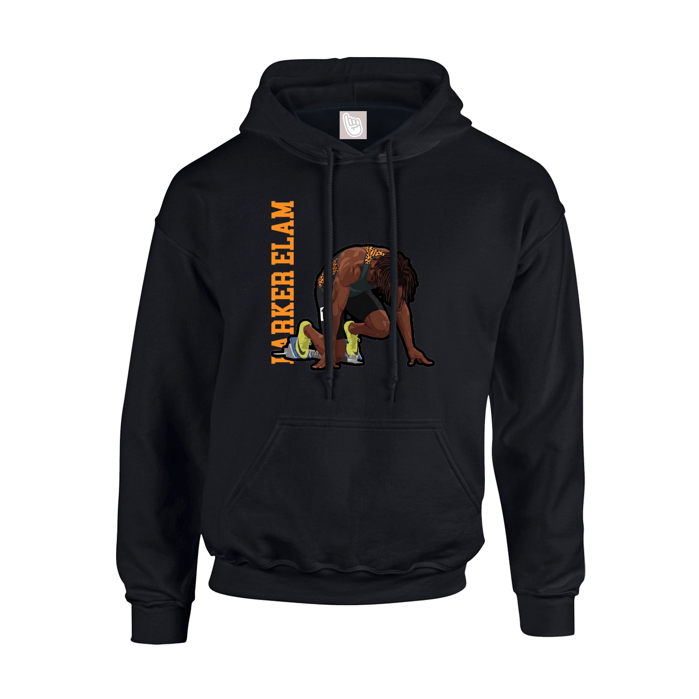 Youth Hoodie — Name Vertical in Black