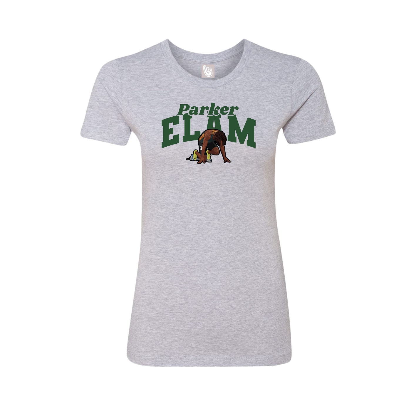 Fitted Women's Tee — Signature Arch in Grey