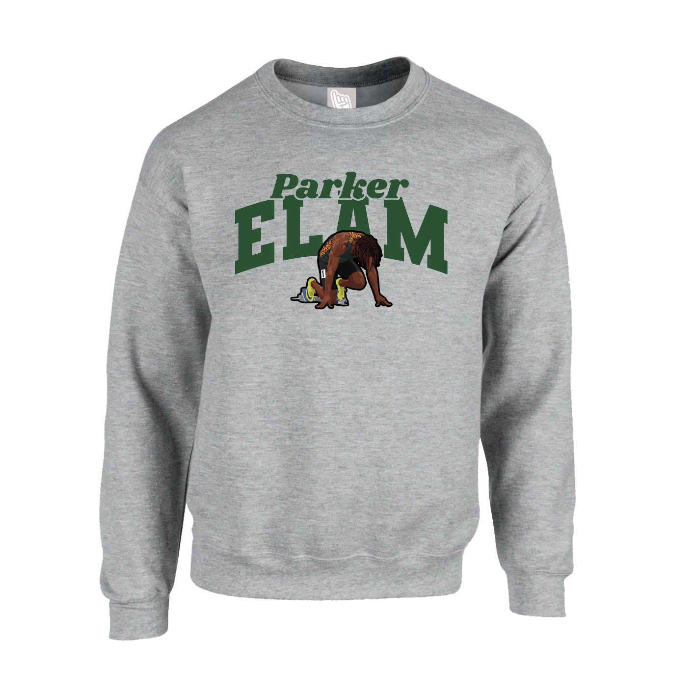 Fleece Crew — Signature Arch in Grey