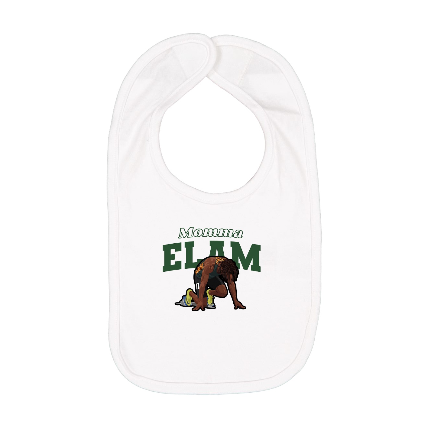 Infant Bib — Mothers Day Block in White