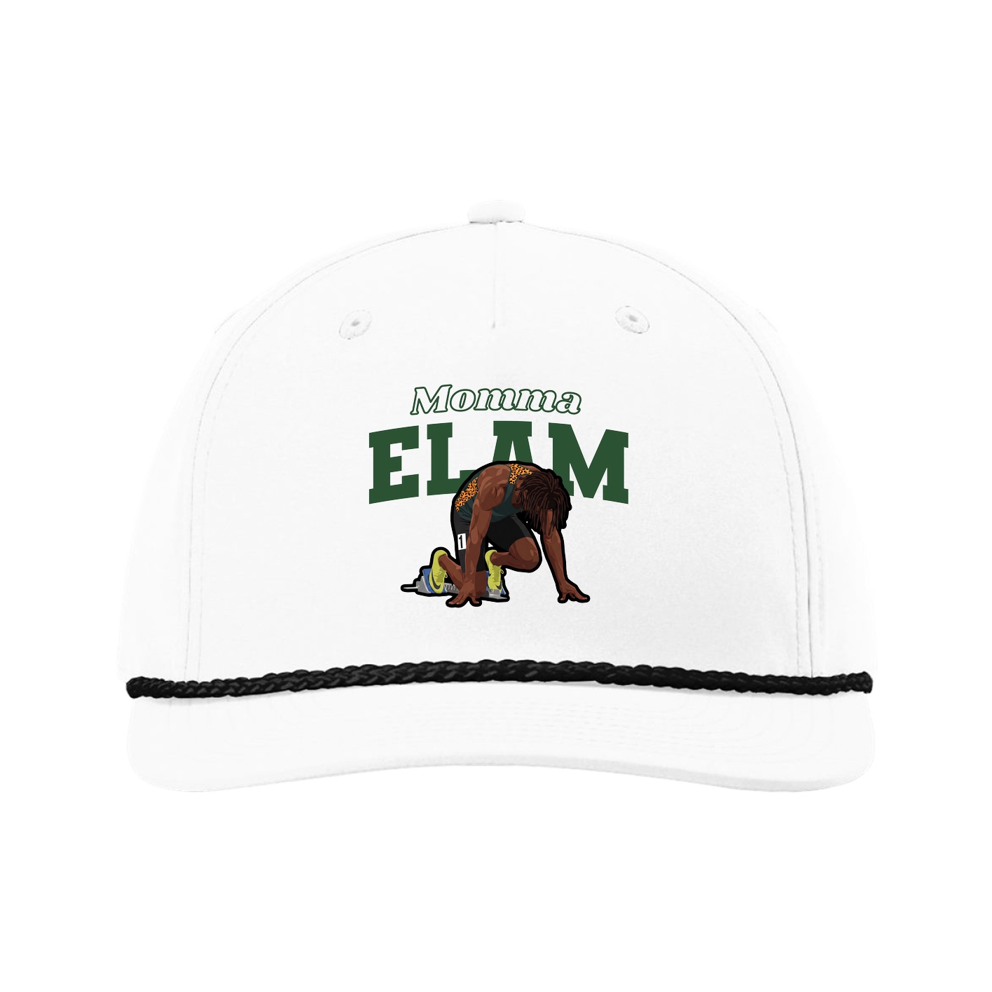 Five-Panel Classic Rope Cap — Mothers Day Block in White