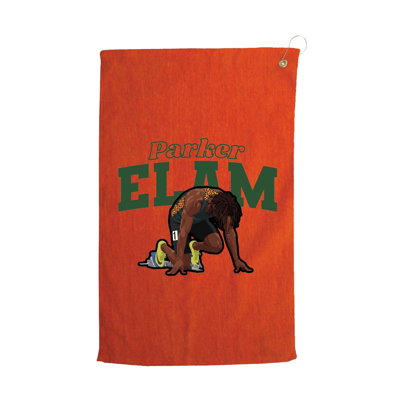Golf Towel — Name Arch in Orange