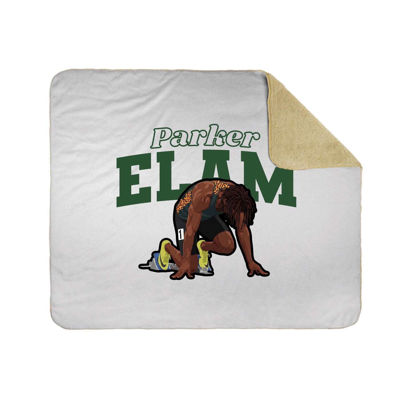 Throw Blanket — Name Arch in White