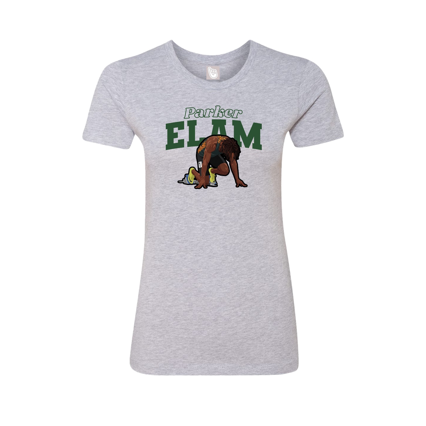 Womens Tee — Name Arch in Grey
